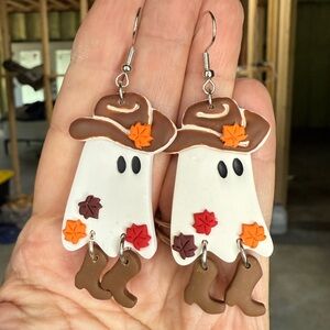 Handmade Cowboy Ghost Earrings